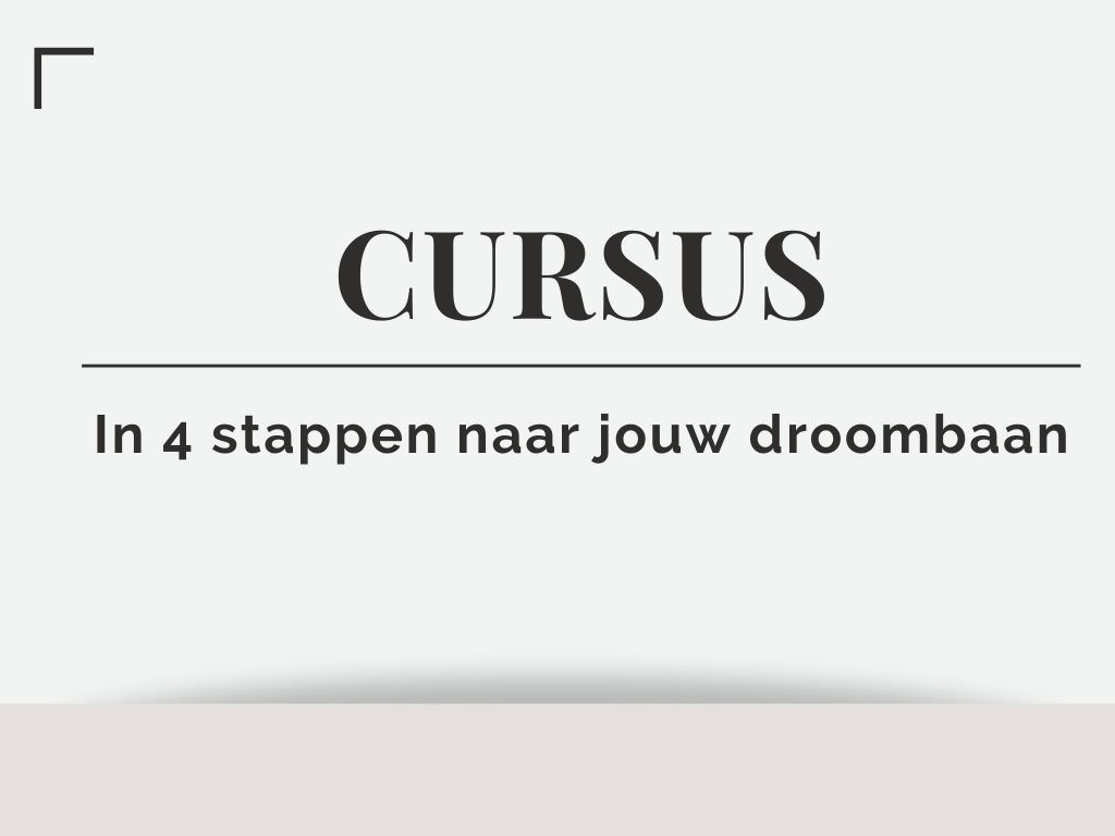 In 4 stappen naar jouw droombaan!